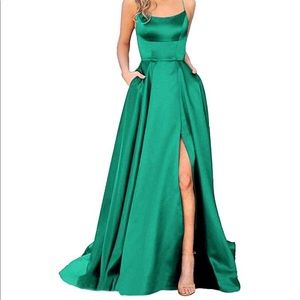 Long satin prom dress